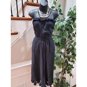 Surf Gypsy Women's Black 100% Cotton Off the Shoulder Casual Jumpsuits Size S